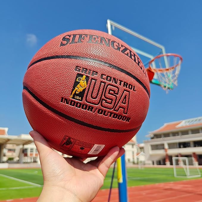 Wave Basketball, Blue and Yellow, Indoor/Outdoor Sports Basketball, Communion Gifts for Boys, Dedicated to 3v3 Matches, Size 7(29.5'')