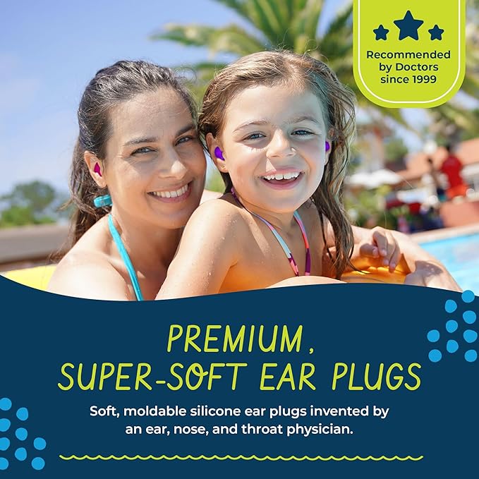 Earvolution Original Putty Buddies Ear Plugs for Swimming - Invented by an Ear Physician - Moldable, Premium Silicone Ear Plugs - One Size - Waterproof - Made in The USA - 3 Pair Pack