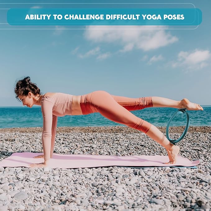 Syhood Pilates Ring 11. 81 Inch Pilates Circle Yoga Ring Magic Lightweight Flexible Workout Equipment for Fitness Physical Therapy Resistance Exercise Arms Legs