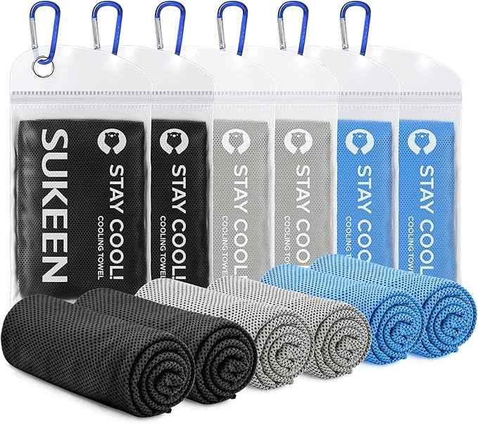 Sukeen Cooling Towel,Instant Evaporative Cooling for Sports,Yoga,Golf,Gym,Neck,Workout and More(40”x 12”)