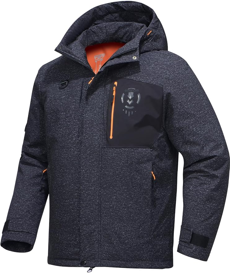 Men's Winter Jacket Waterproof Ski Snow Coat Windproof Snowboard Hooded Raincoats with Warm Graphene lining