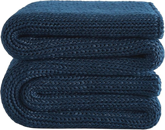 L'AGRATY Knitted Weighted Blanket - 48"x72" 20lbs Cooling Chunky Knit Heavy Blanket for Adults Braided Crochet Throw Thick Cable Yarn Knit Decorative No Beads Evenly Weighted Machine Washable