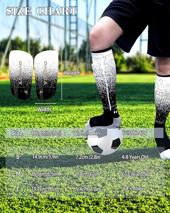 TOMIYO Soccer Shin Guards,Shin Guards Soccer Kids 10-12 and Shin Pad Sleeves with Inserted Pocket,Protective Soccer Equipment for Youth Adult,espinilleras de Futbol para Hombres for Team Sports