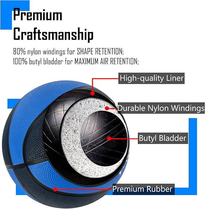 Senston Kids Basketball Balls Size 3/5/7 Basketballs Indoor Outdoor 27.5/29.5 inch Basketball Gifts for Kids/Girls/Boys