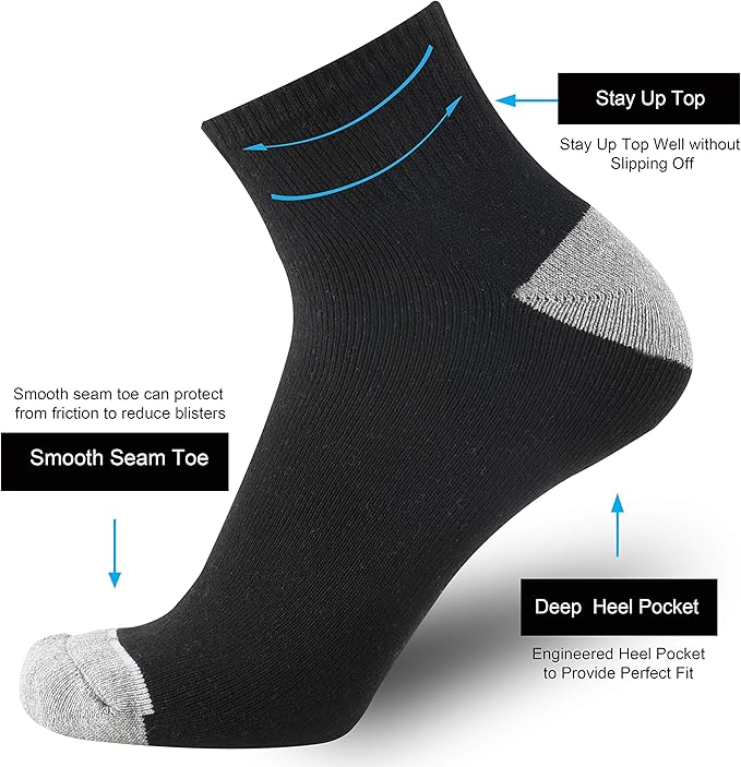 ONKE Max Full Cushion Low Cut Quarter Socks for Men Athletic Running Training Work Thick Warm Moisture Control Anti Blister