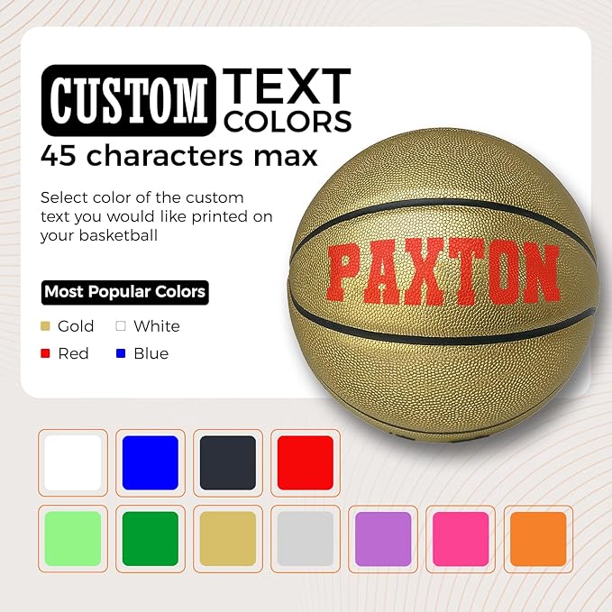 HAMMET Personalized Basketball – Customized Basketball with Your Name or Text – Multiple Colors, Fonts & Designs Available – Durable for Indoor and Outdoor - Ideal Gift for Son, Daughter, Boy or Girl