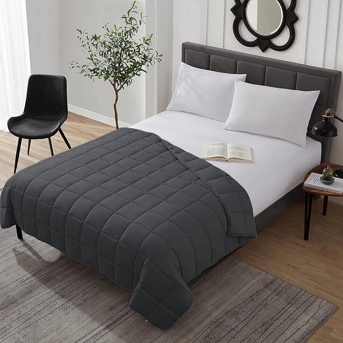 L'AGRATY Weighted Blanket - 36"x48" 5lbs Weighted Blanket Microfiber Material with Glass Beads Small Blanket for All-Season Summer Fall Winter Soft Thick Blanket