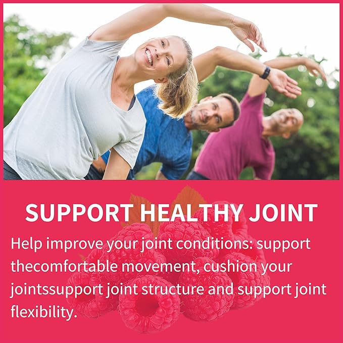 Nutrition Glucosamine Chondroitin Gummies with MSM & Elderberry Extra Strength - Joint Support, Antioxidant Immune Support Supplement for Adults, Men & Women.(2 Pack) Raspberry