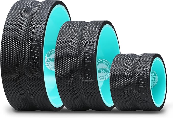 3 Pack Back Roller- Yoga Wheel for Back Pain Reliefn & Stretching, Back Wheel for Deep Tissue Massage, Foam Roller for Physical Therapy & Exercise