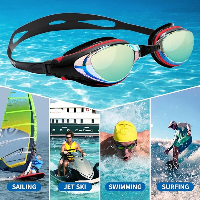 Nearsighted Swim Goggles, Shortsighted Optical Swimming Goggles No Leaking Anti Fog UV Protection for Adult Men Women