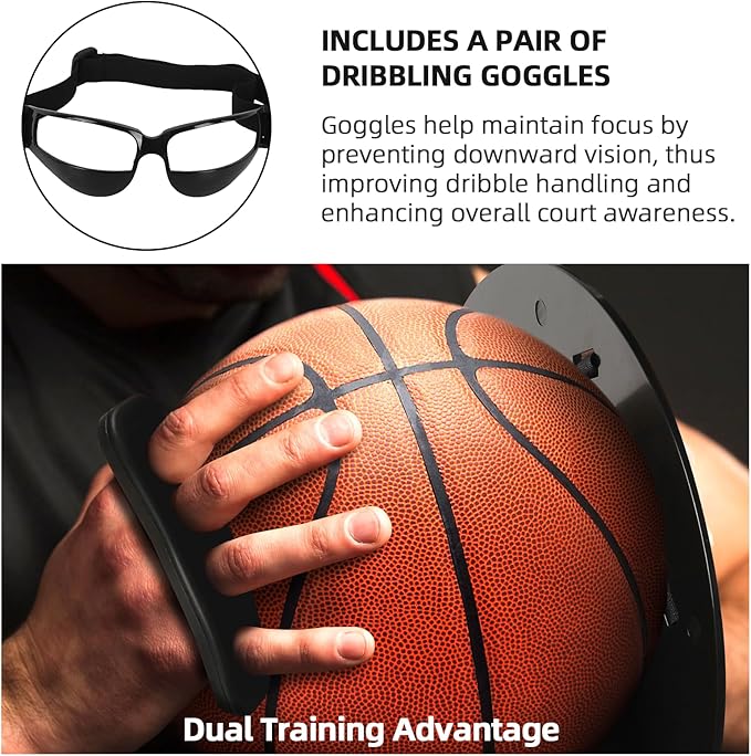 Basketball Shooting Off Hand Trainer Kit for Both Handed Shooters - Includes Dribbling Goggles - Enhances Shooting Accuracy and Ball Handling