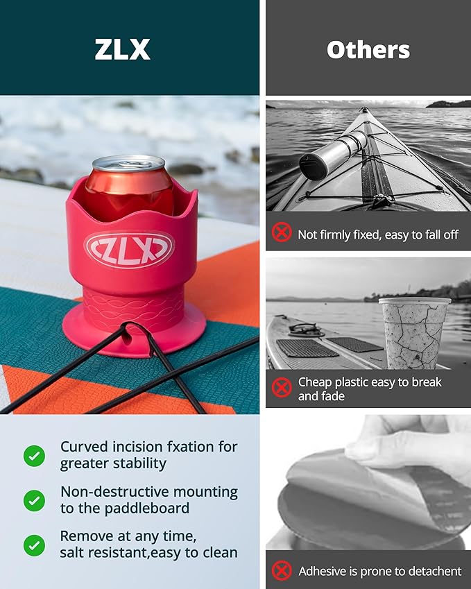 ZLX Cup Paddle Board Kayak Cup Holder, Stand Up Paddle Board Cup Holder Paddleboard Accessories Surfboards, Canoes Kayak Holder for Types of Cup Bottle Drink