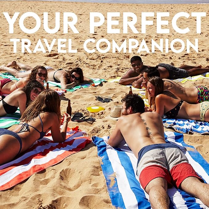 Dock & Bay Beach Towel - Quick Dry, Sand Free - Compact, Lightweight - 100% Recycled - Includes Bag - Cabana - Waikiki Coral Red - Large (160x90cm, 63x35)