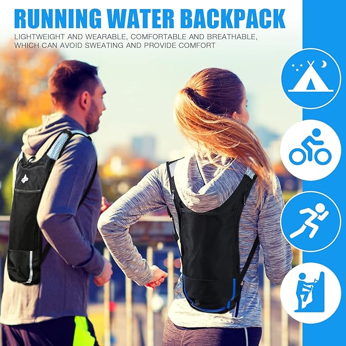 Sweetude Hydration Backpack Set with 2L Water Bladder for Men and Women Lightweight Water Pack for Cycling Biking Hiking Running Climbing