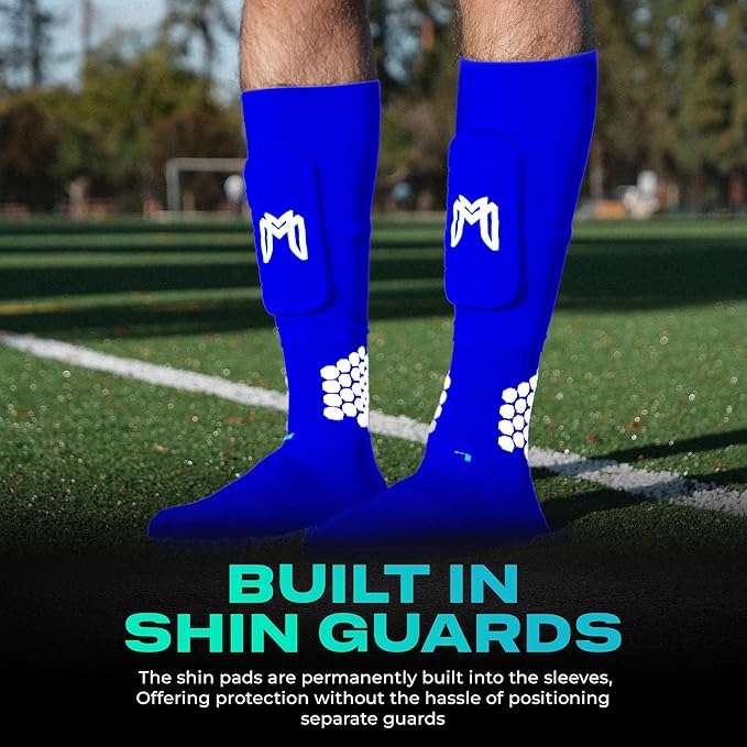 Mini Shin Guards Soccer – Built in Shin Pad Sleeves for Mens, Women, Teens - Small Shin Guards - Lightweight, Breathable Shin Defender Leg Protection