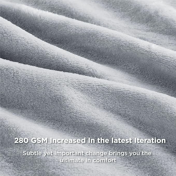 Bedsure Fleece Bed Blankets Full Size Light Grey - Soft Lightweight Plush Fuzzy Cozy Luxury Blanket Microfiber, 84x90 inches