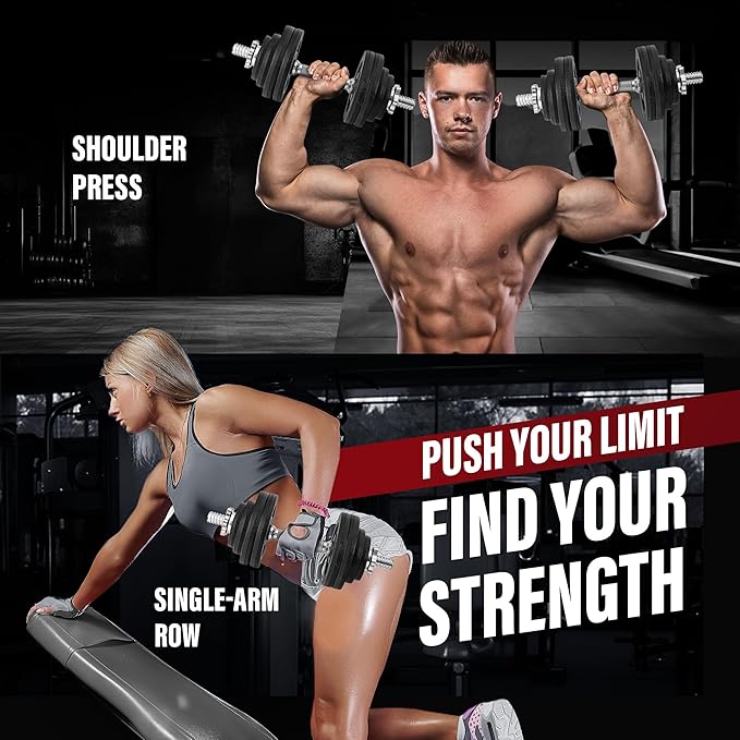 Yes4All Old School Adjustable Dumbbell Set with Weight Plates, Star Lock Collars/Connector, 40lbs to 200lbs Adjustable Weight Plates Set