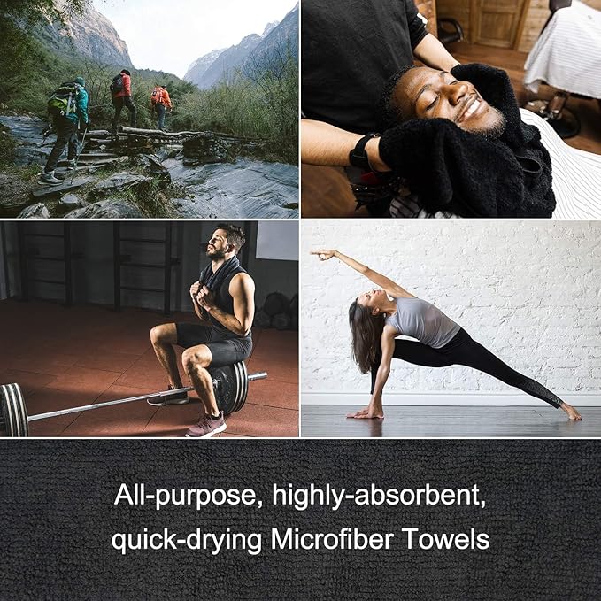 Arkwright Microfiber Gym Towel - Pack of 12 - Super Soft, Quick Dry Workout Sweat Towels, 300 GSM Lightweight & Absorbent for Sports, Working Out, Yoga, and Spa, 16 x 27 in, Red