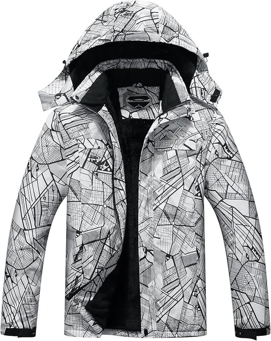 OTU Men's Waterproof Ski Jacket Snowboarding Windbreaker Warm Winter Hooded Mountain Snow Coat