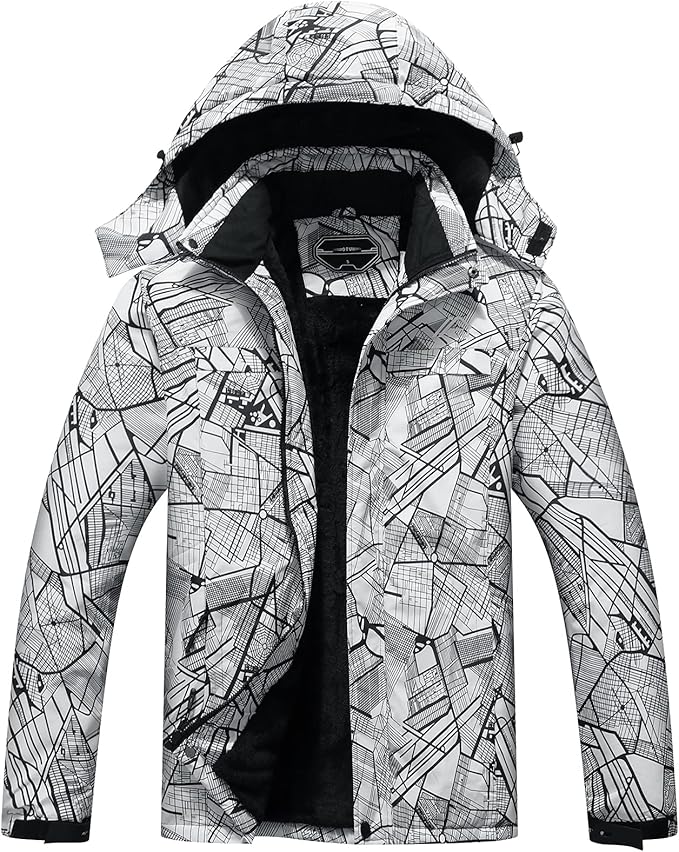 OTU Men's Waterproof Ski Jacket Snowboarding Windbreaker Warm Winter Hooded Mountain Snow Coat