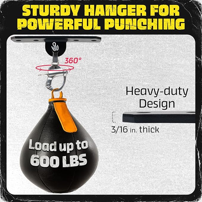 Yes4All Punching Bag Hanger, Stainless Steel Swivel Chain with 4 Snap Hooks for Heavy Bag, Gym Swing, Trapeze, and Hammock