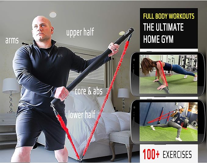 VPX Power Resistance Training System 3.0 | Total 3-Way Stacking Home, Gym, Sport Fitness | Men & Women | 220 LBs Adjustable Suspension Resistant Strength | Leg, Squat, Press, Push, Glute, Arm, LAT