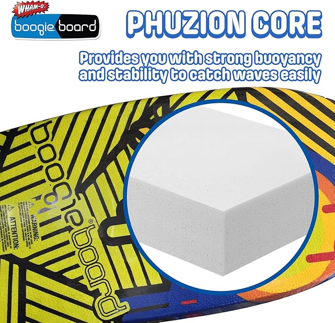 Wham-O Boogie Boards, 37" Body Board for Beach, Lightweight Bodyboard with Wrist Leash for Beginners and Training All Wave Conditions(1 Pack)