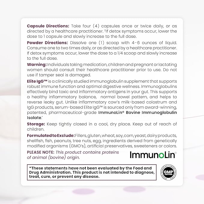 Pure Therapro Rx Elite IgG Immunoglobulin Supplement Powder, 30 Servings, Gut Health & Immune Support, 1100 mg IgG, IGA & IgM, Sunflower Lecithin | Colostrum Supplement Alternative