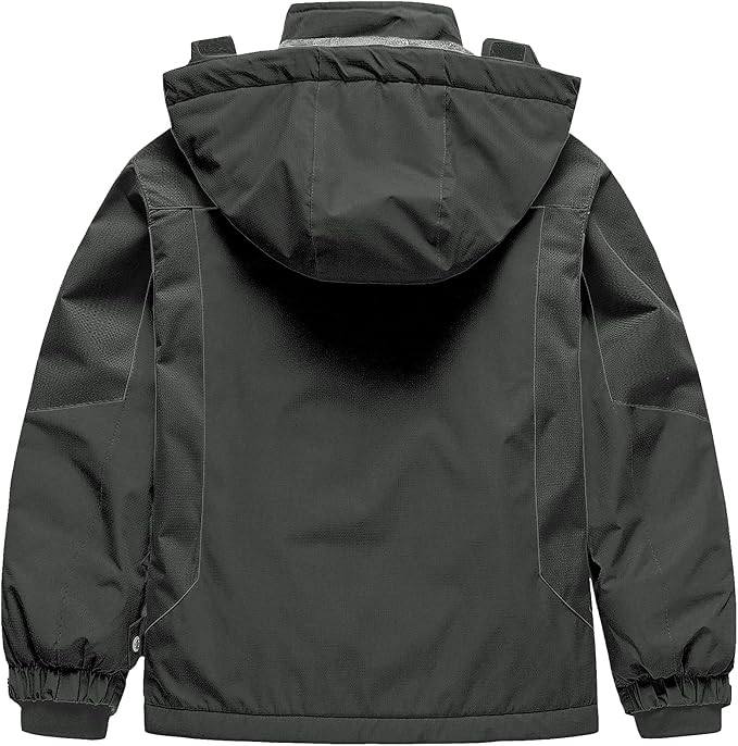 Pursky Boy's Waterproof Ski Jacket Kids Winter Snow Coats Fleece Raincoats Parka