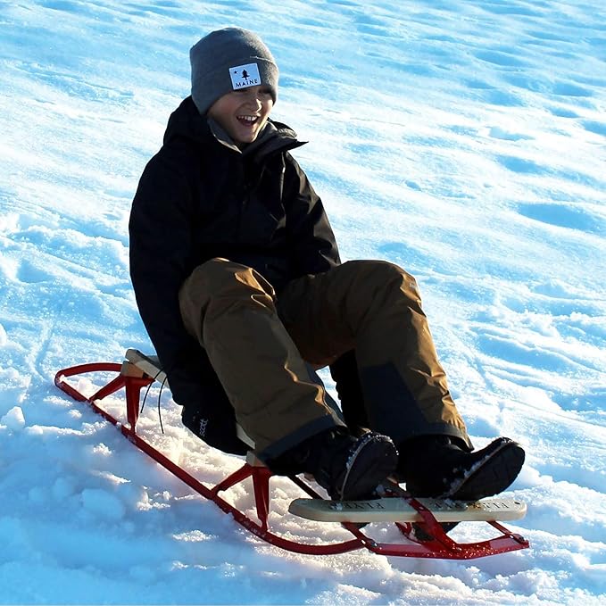 Flexible Flyer Metal Runner Sled. Steel & Wood Steering Snow Slider