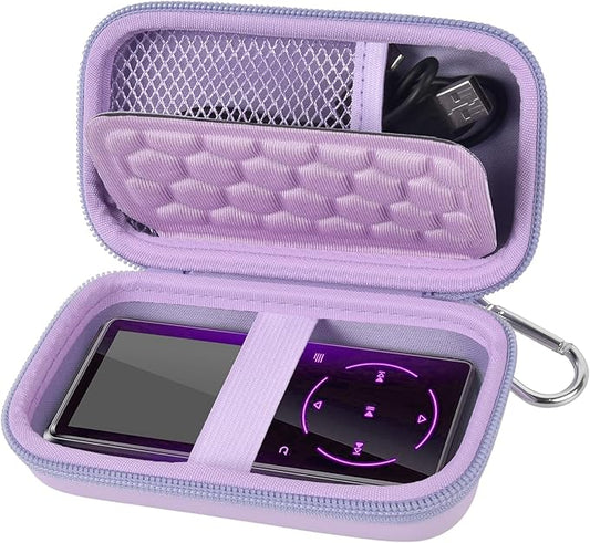 MP3 & MP4 Player Case for SOULCKER/G.G.Martinsen/Grtdhx/iPod Nano/Sandisk Music Player/Sony NW-A45 and Other Music Players with Bluetooth. Fit for Earbuds, USB Cable, Memory Card - Purple