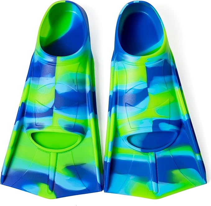 Kids Swim Fins,Short Comfortable Flippers for Lap Swimming and Training for Child,Girls,Boys,Beginners