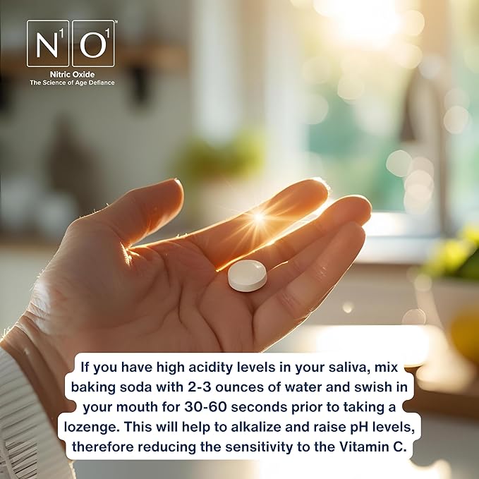 Nitric Oxide Lozenges for Heart Health Support - Dietary Supplement for Blood Flow, Oxygenation and Blood Pressure - 180 Count