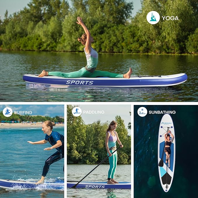Panana Inflatable Stand Up Paddle Board, 10'x31 x6 SUP with Premium Paddle Board Accessories Kit, Anti-Slip EVA Deck for Adults Youth of All Skill Levels