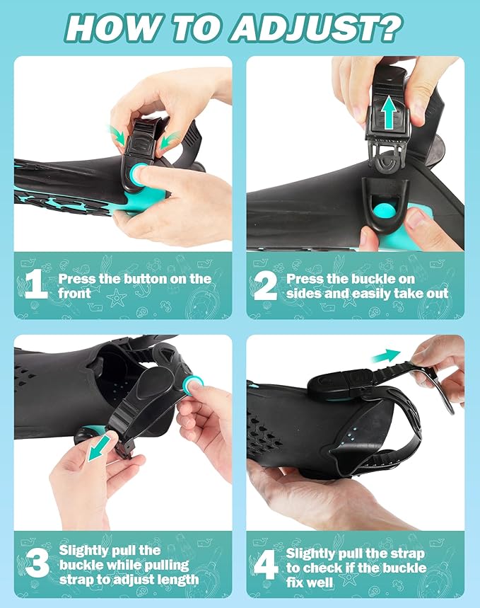 Mask Fins Snorkeling Gear for Adults, Full Face Snorkel Mask & Adjustable Swim Fins Snorkel Set, Panoramic View Snorkel Mask Dry Top Anti-Fog Anti-Leak