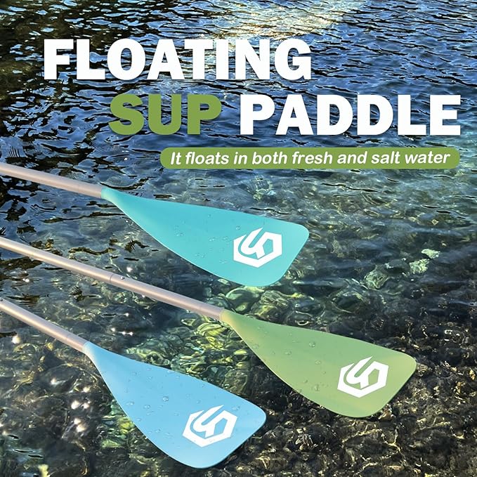 SUP Paddle - Paddle Board Paddle 4 Piece Stand Up Paddleboard Paddles Lightweight Floating Kayak Paddle - Light Blue - Lake Green - Light Green