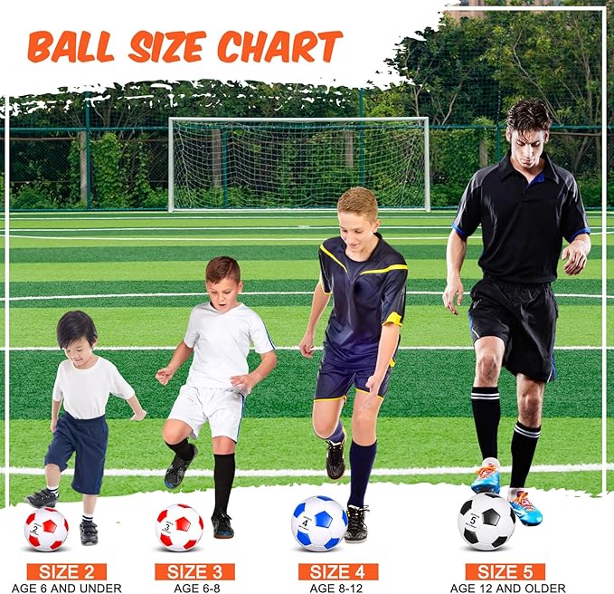 Jenaai 24 Pcs Operation Christmas Deflated Soccer Balls with Pump Bulk Official Size Soccer Ball for Teen Adult Kid Indoor Outdoor Outside Sport Training Party Gift Christian Charity Donation