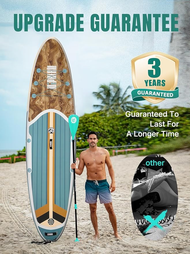 Niphean Inflatable Stand Up Paddle Board with SUP Accessories, Anti-Slip EVA Deck, 10’6’’ Inflatable Paddle Boards for Adults & Youth of All Skill Levels