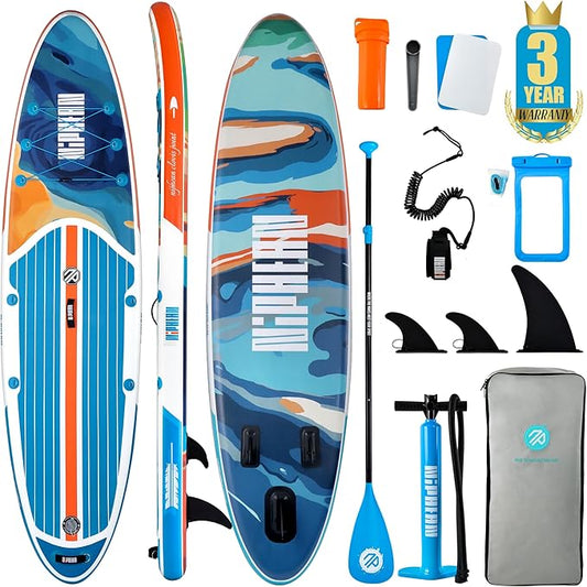 Niphean Inflatable Stand Up Paddle Board with SUP Accessories, Anti-Slip EVA Deck, 10’6’’ Inflatable Paddle Boards for Adults & Youth of All Skill Levels