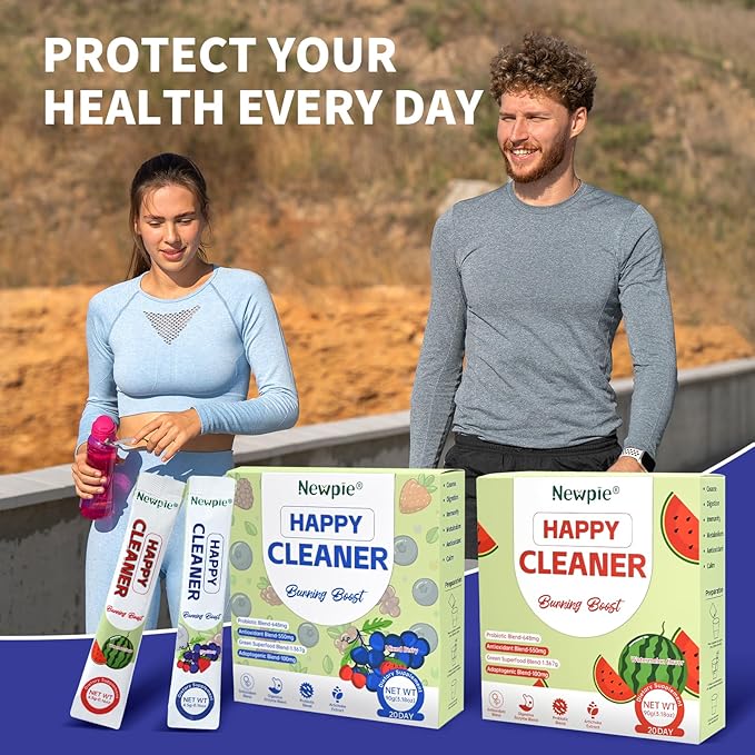 Newpie Superfoods Happy Cleaner Probiotic Powder,Watermelon Flavor Prebiotic & Probiotic Powder,Organic Fiber,Sugar Free,Gut Health,Natural Antioxidant for Women Men (20 Packet, Watermelon)