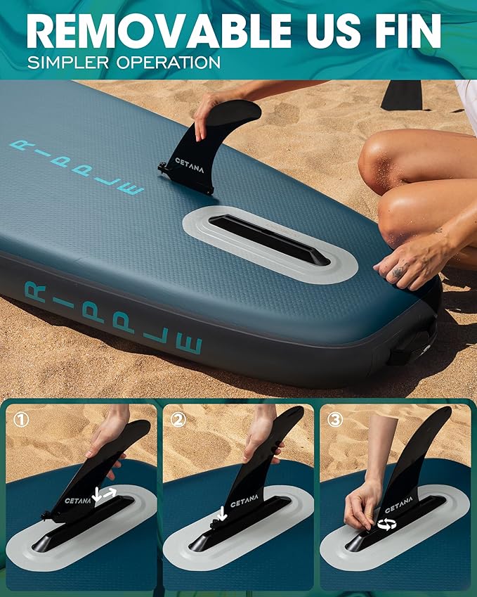 CETANA 11'6×35" Extra Wide Stand Up Paddle Board for Adults & Youth, 400lb Capacity Inflatable Paddle Board, Sup for 2+1 Person with Removable US Fin, 100L Backpack, Floating Paddle, Safety Leash