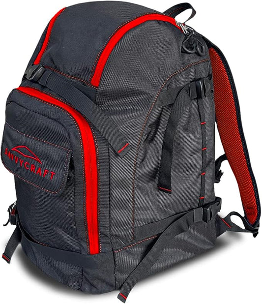 Savvycraft Ski Boot Bag Snowboard Boot Bag, 50L Ski Backpack for Ski and Snowboard Boots, Helmets, Gloves, and Accessories, Lightweight, Durable, Convenient, Red