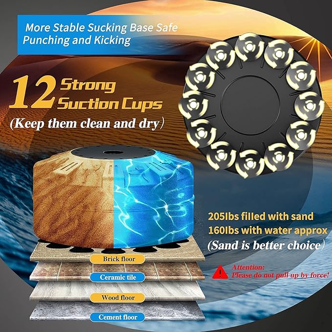 Punching Bag for Adults 70'', OKUGAFIT Freestanding Punching Bag for Adults -Suction Cup- Boxing Bag with Stand for MMA Muay Thai Fitness，Required Sand Refilling