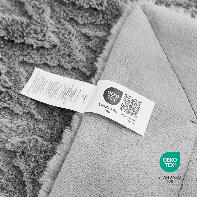 Cozy Bliss Faux Fur Throw Blanket for Couch - Soft Fuzzy Cozy Throw Gift Blankets for Women,Grey Boho Blanket for Sofa Bedroom Living Room.50 * 60 Inches