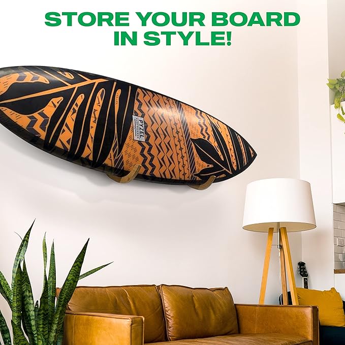 COR Surf Surfboard Wood Rack for Long Boards and Short Boards Works Indoor and Outdoor