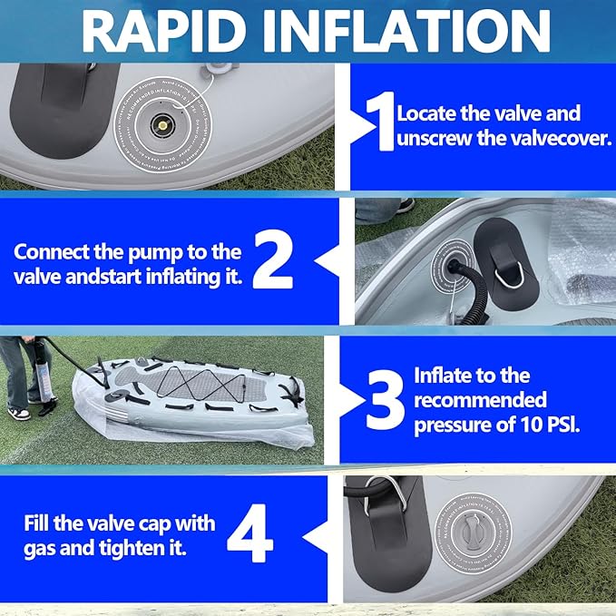 SAYOK Large Inflatable Sled Water Floating Mat Jet Ski Sled Board for Professional Emergency Rescue, Big Wave Surfing