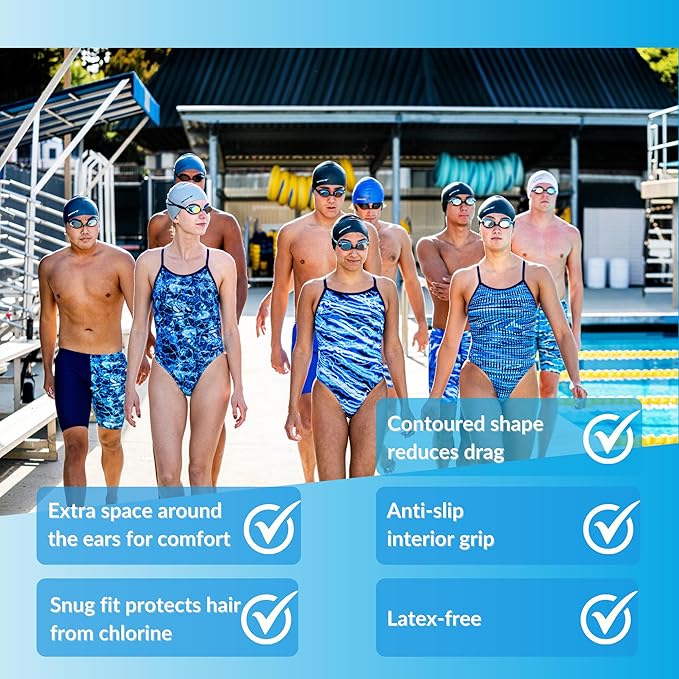 Sporti Silicone Ear Swim Cap