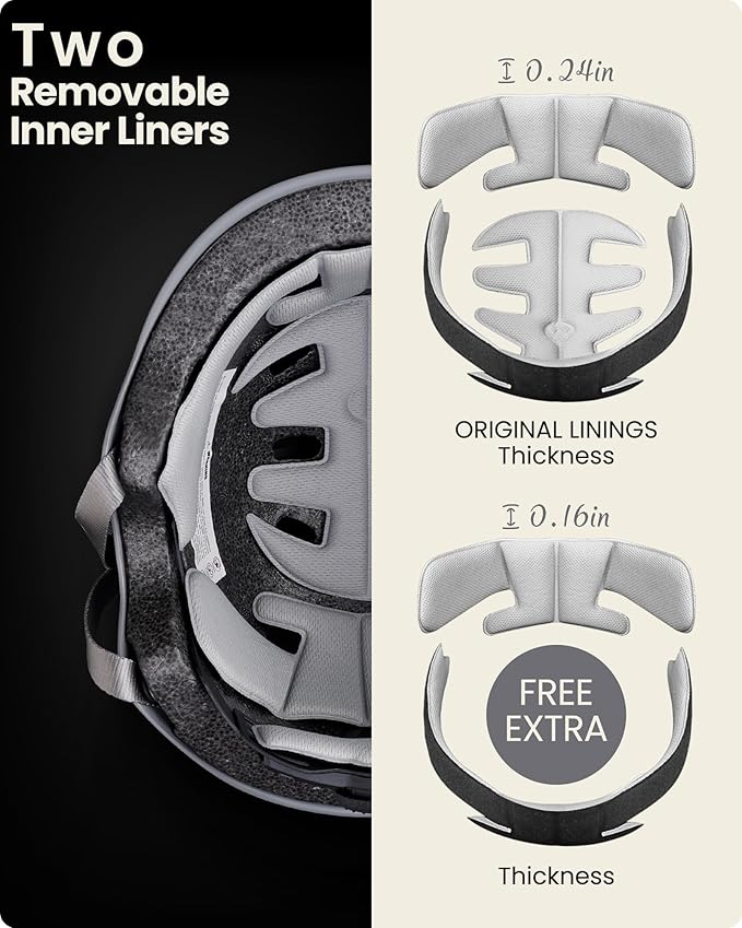 OutdoorMaster Skateboard Cycling Helmet - Two Removable Liners Ventilation Multi-Sport Scooter Roller Skate Inline Skating Rollerblading for Kids, Youth & Adults