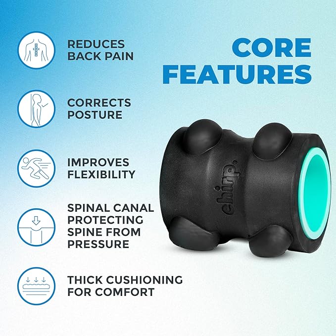 Chirp Wheel Foam Roller Combo for Back & Neck - Pain Relief & Headache Kit With Deep Tissue Muscle Massage and Thumb Pressure Release - 10" Mint Back, 4" Mint Neck