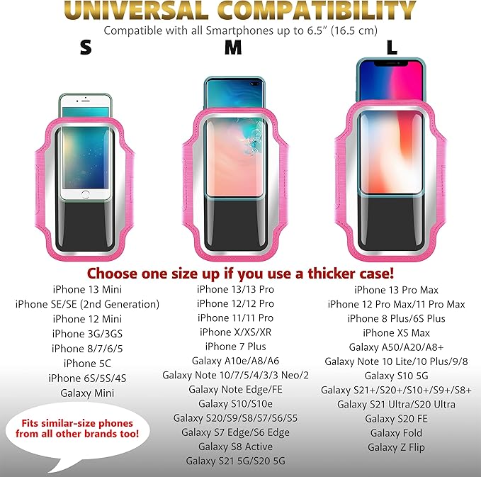 TRIBE Running Phone Holder Armband. iPhone & Galaxy Cell Phone Sports Arm Bands for Women, Men, Runners, Jogging, Walking, Exercise & Gym Workout. Fits All Smartphones. Adjustable Strap, CC/Key Pocket